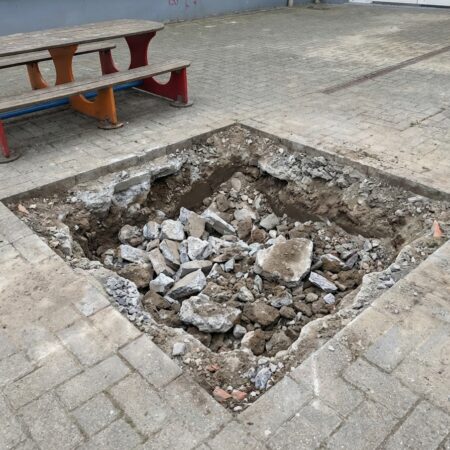 Opbreken 1m² fundering