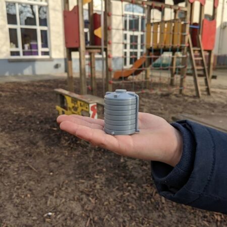 1/100ste van de regenput